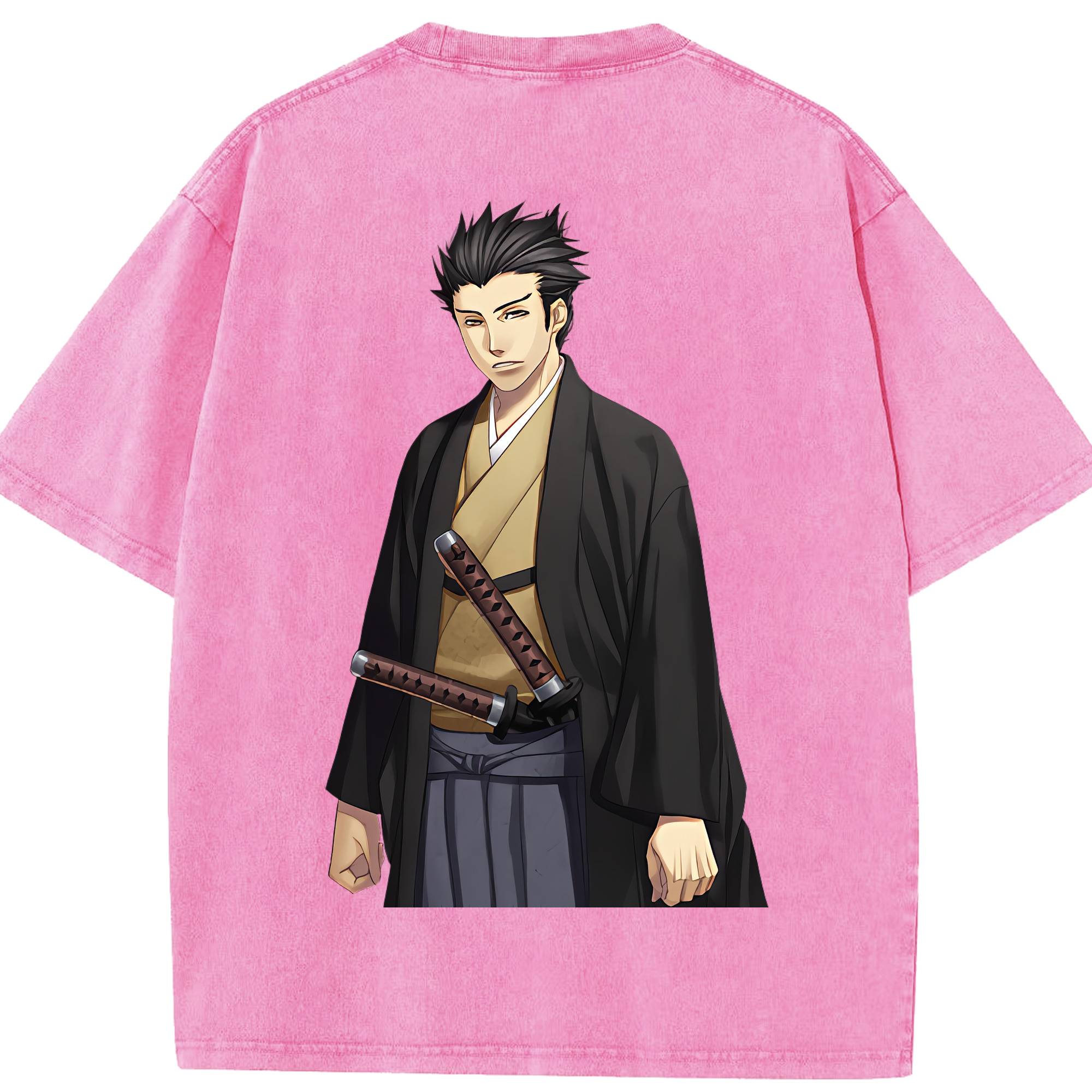 （画像用） ぎんたま 坂田銀時（さかたぎんとき） 神楽 志村新八（しむら しんぱち） GINTAMA Sakata Gintoki Kagura Shimura Shinpachi 綿100% ヴィンテージ風 半袖Tシャツ（背面プリント）